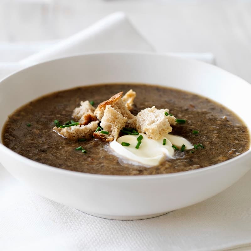 Photo of Mixed mushroom and creme fraiche soup by WW