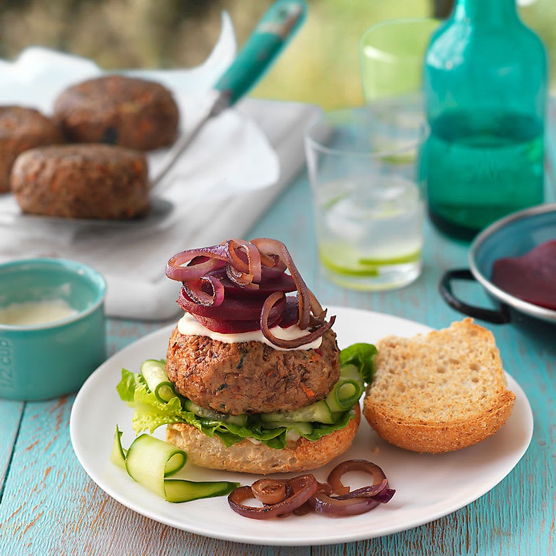Photo of Beef and lentil burgers with grilled onions by WW