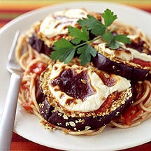 Photo of Baked Eggplant Parmigiana over Whole-Wheat Noodles by WW