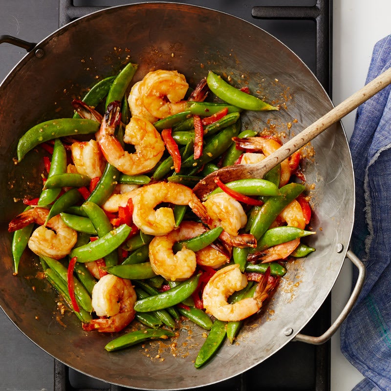 Photo of Stir-Fried Spicy Ginger Shrimp with Sugar Snaps by WW