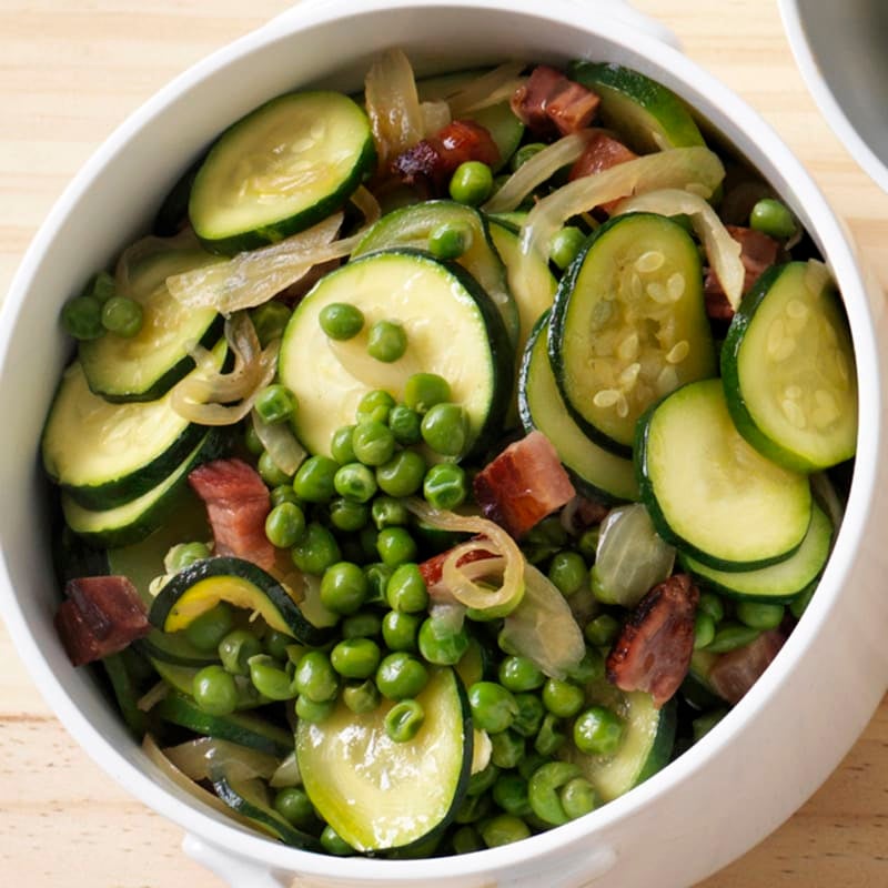 Photo of Peas and zucchini with pancetta by WW