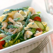 Photo de/du Salade de pâtes citronnée aux asperges et aux crevettes par WW