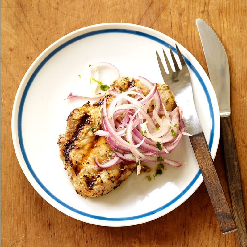 Photo of Cuban grilled pork with lime-marinated onions by WW