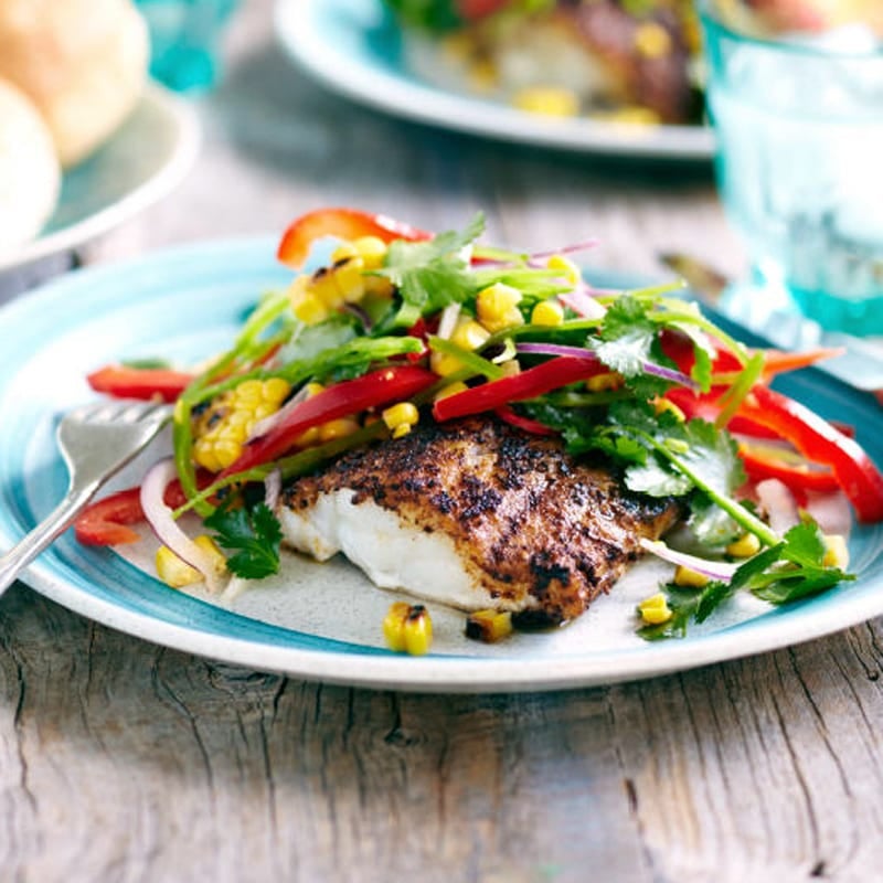 Photo of Chermoula grilled fish with corn salad by WW