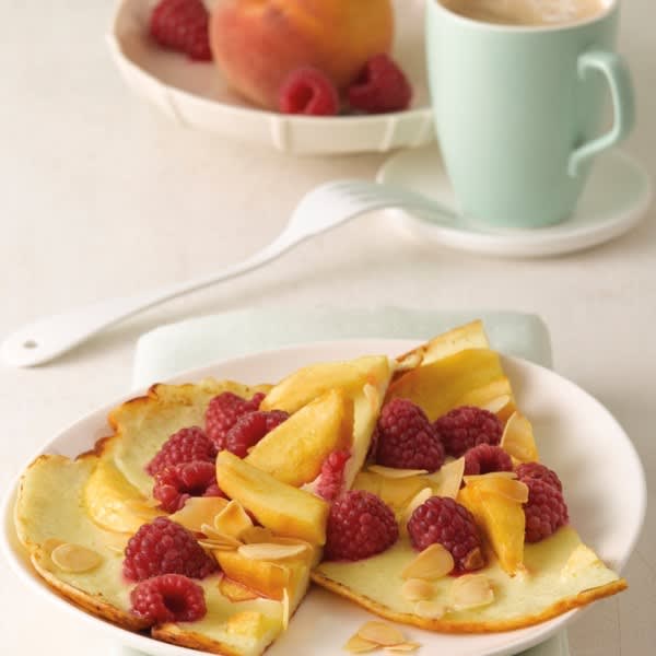 Foto van Plattekaaspannenkoeken met fruit door WW