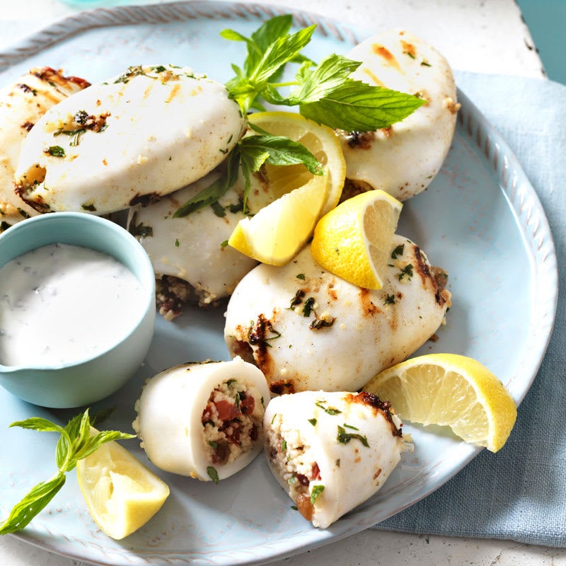 Photo of Sicilian-style stuffed squid with yoghurt and mint by WW