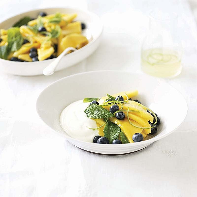 Photo of Mango and blueberries with minty lime syrup by WW