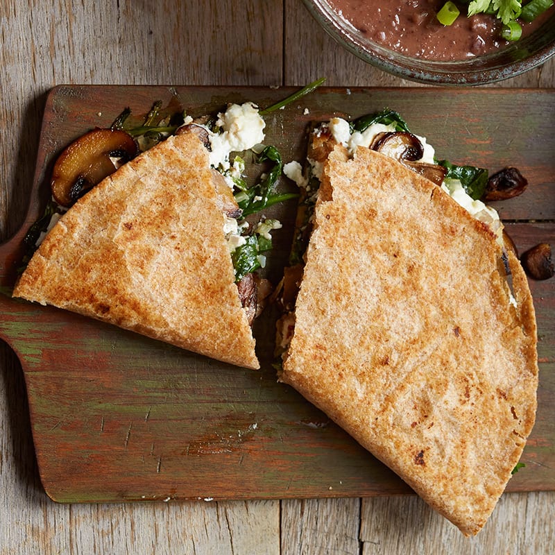 Photo of Goat cheese-mushroom quesadillas with chipotle cream by WW