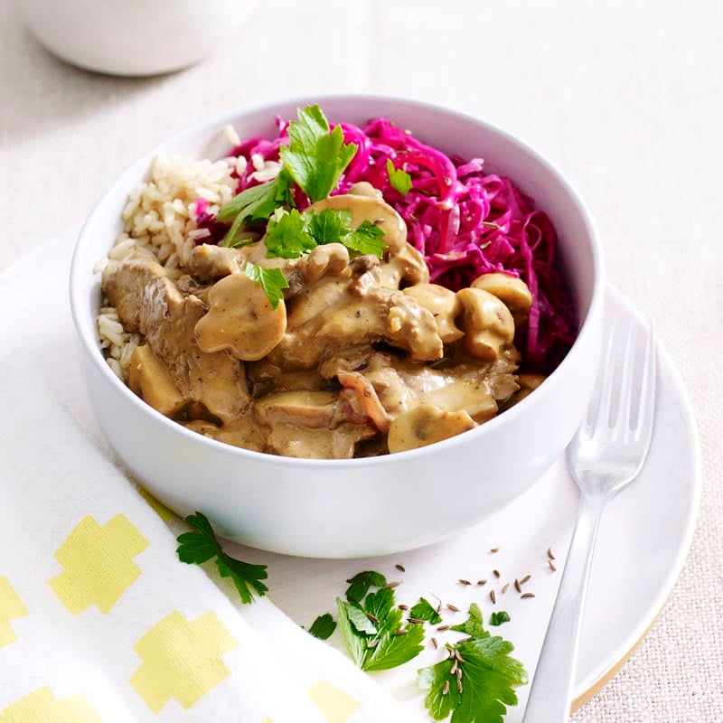 Photo of Beef stroganoff with pickled cabbage by WW