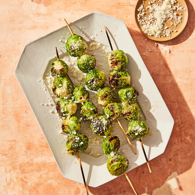 Grilled Brussels sprout skewers