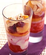 Photo of Peach-berry compote with yogurt and almonds by WW