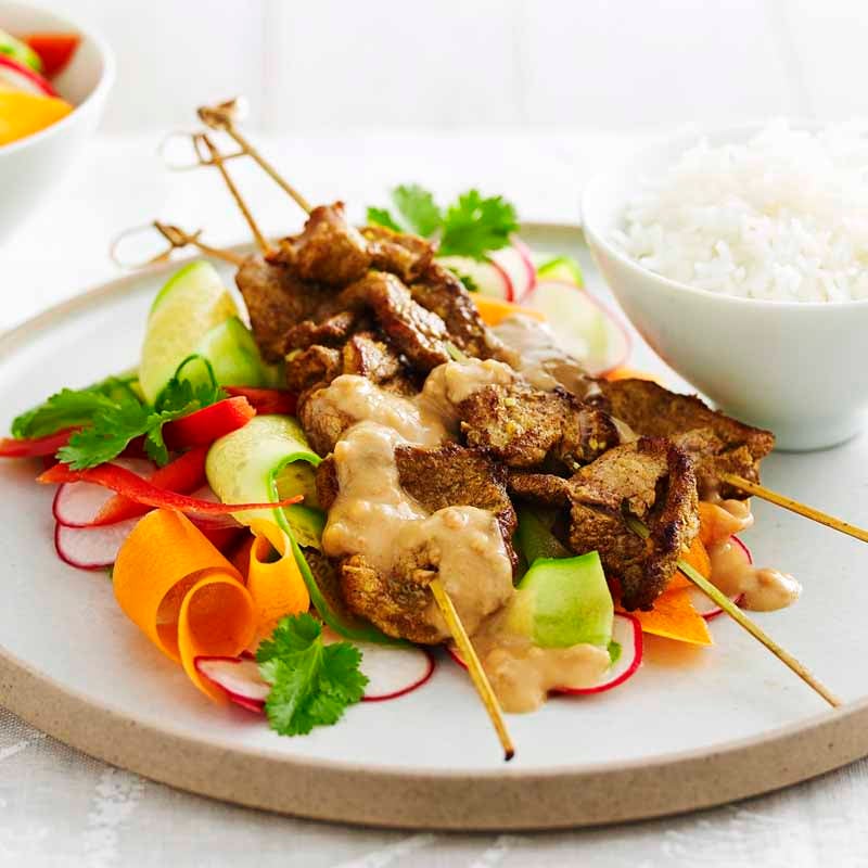 Photo of Pork satay skewers with pickled vegetable salad by WW