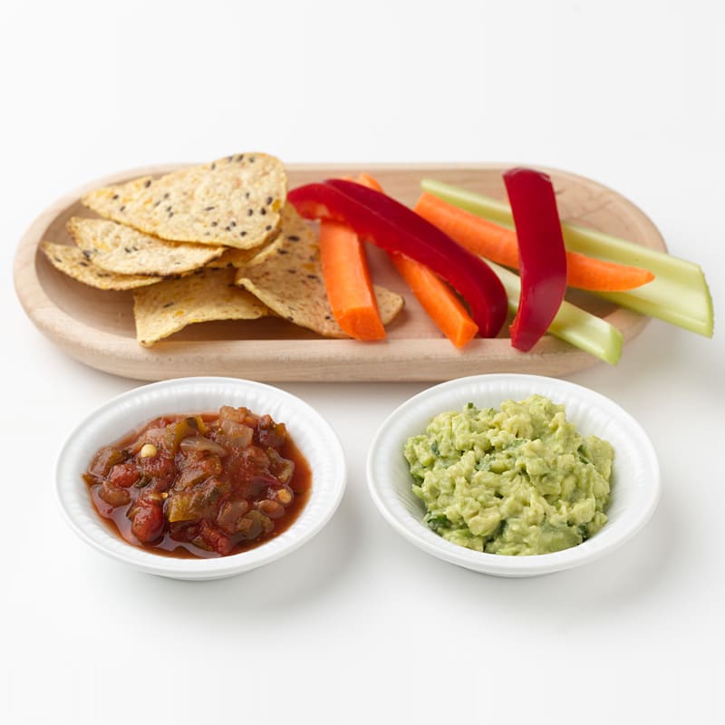 Photo of Baked Chips and Fresh Vegetables with Gucamole and Salsa by WW