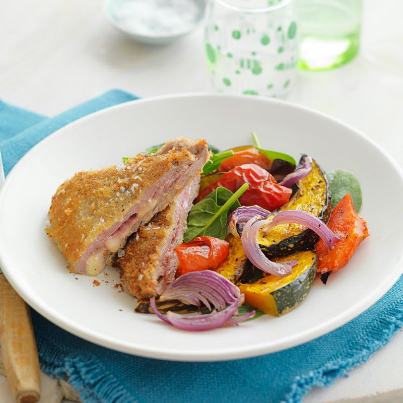 Photo of Veal cordon bleu with roast vegetable salad by WW
