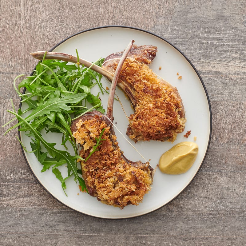 Photo of Parmesan and panko–crusted lamb chops by WW