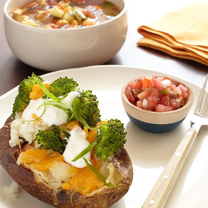 Photo of Loaded Baked Potato with Vegetable Soup by WW