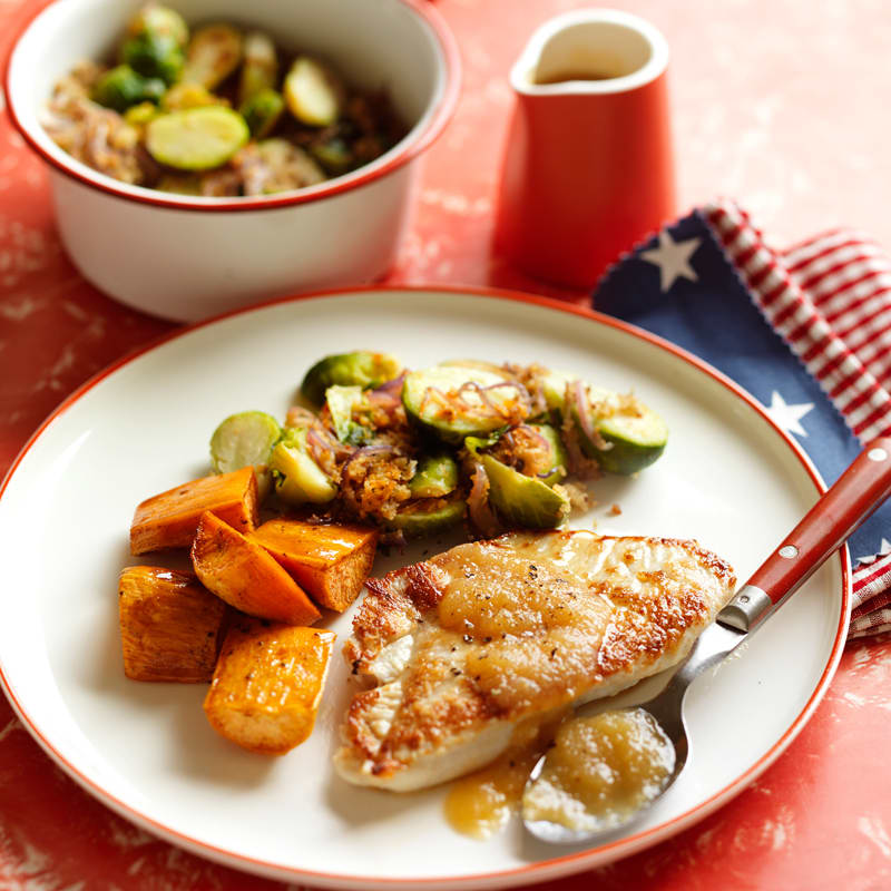 Photo of Turkey with candied sweet potato and Brussels sprouts by WW