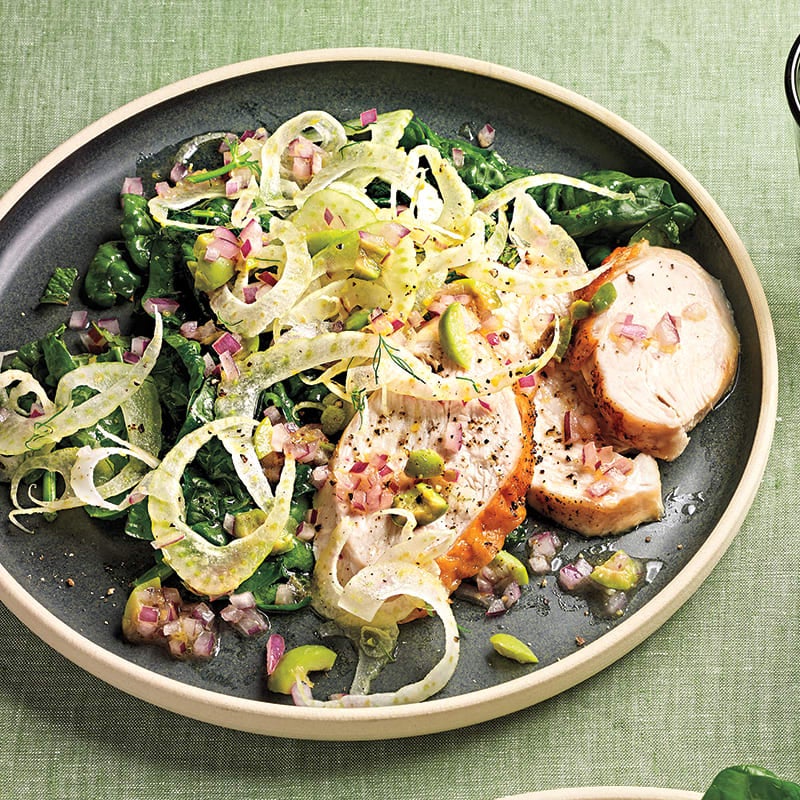 Photo of Fennel salad with turkey, olives, & mint by WW