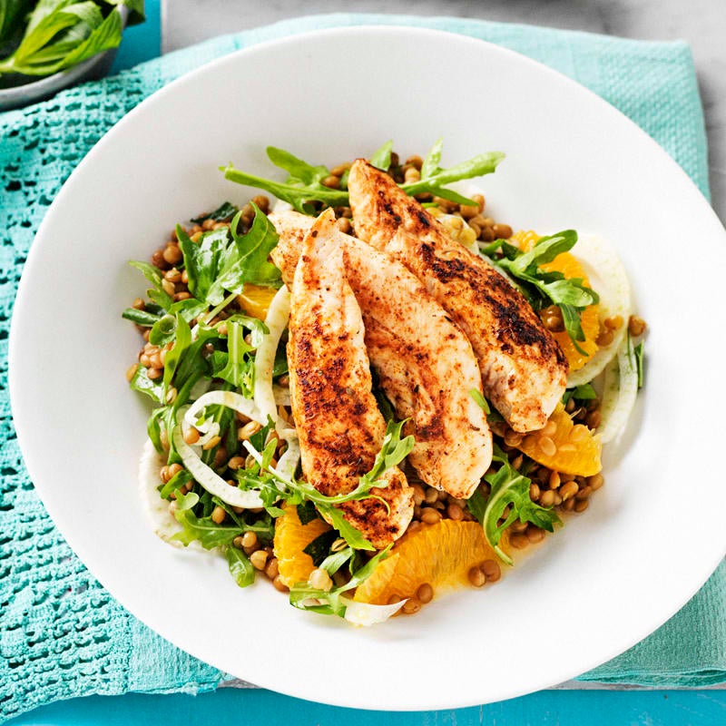 Photo of Cajun chicken with orange, fennel and lentil salad by WW