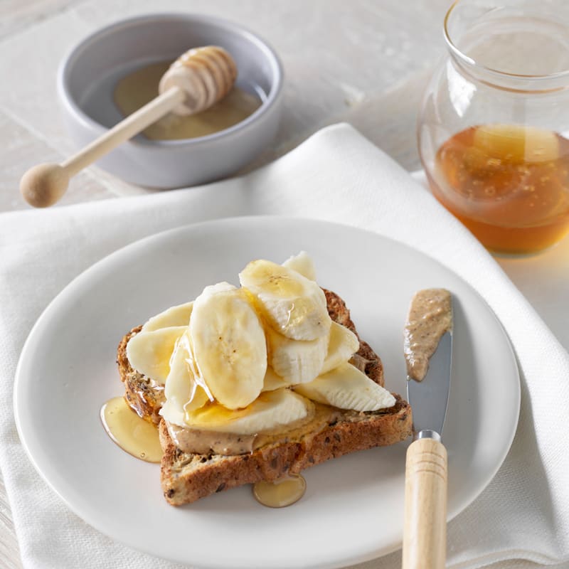 Photo of Toast with nut spread, banana & honey  by WW