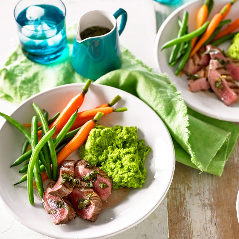 Photo of Lamb backstraps with pea mash and quick mint sauce by WW