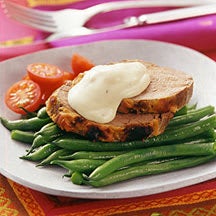 Photo of Roasted beef tenderloin with spiced blue cheese sauce by WW