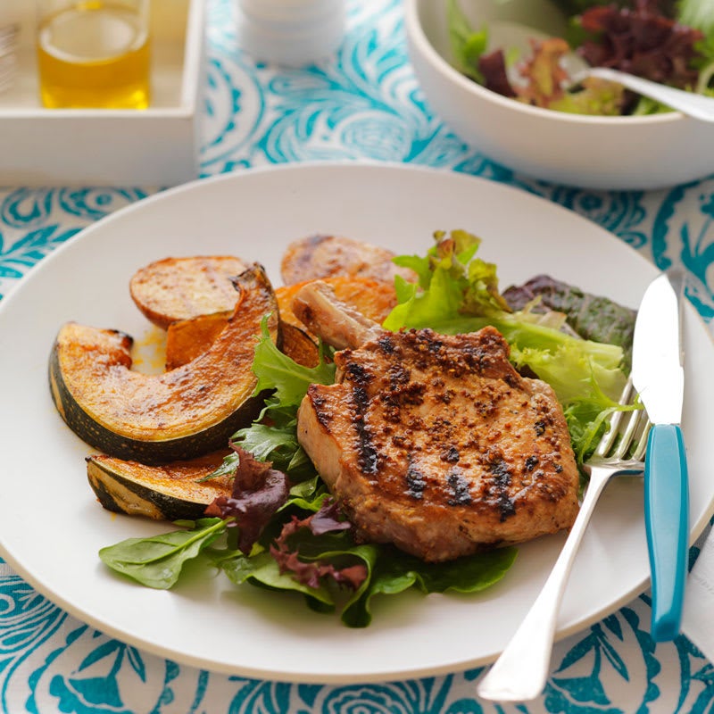 Photo of Grilled pork cutlet with maple-mustard glaze by WW