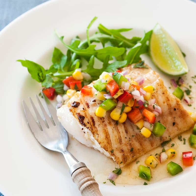 Photo of Fish with corn and lime salsa by WW