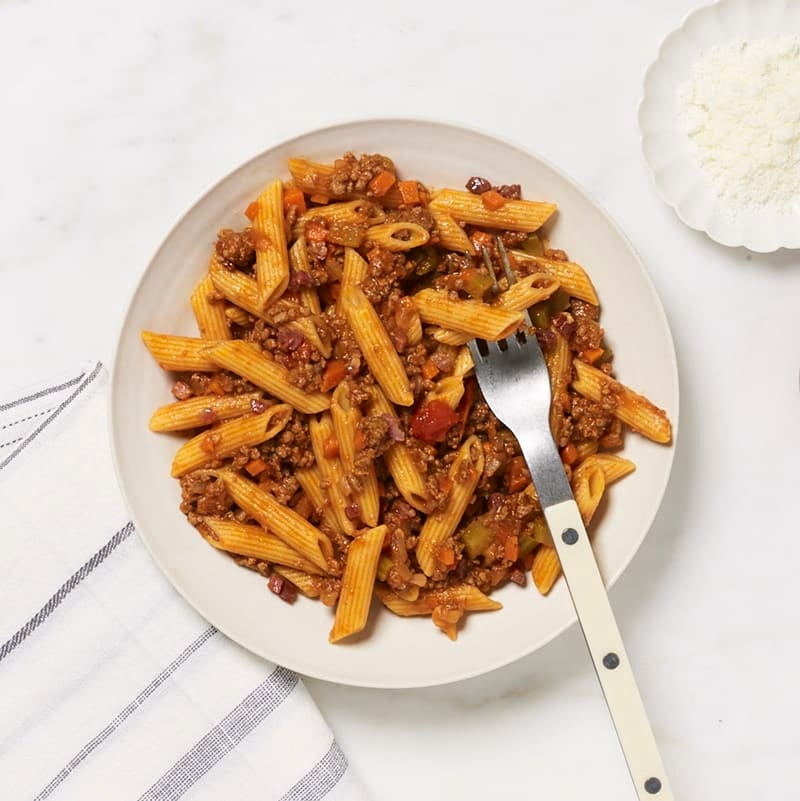 Photo of WW penne with homemade Bolognese sauce by WW