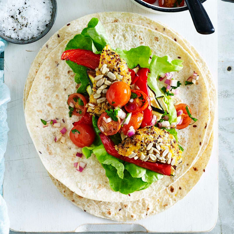 Photo of Quinoa burger wraps with roasted tomato relish by WW