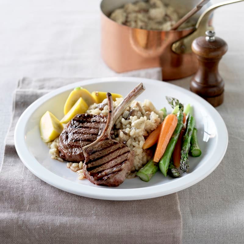 Photo of Chargrilled lamb cutlets with mushroom risotto by WW