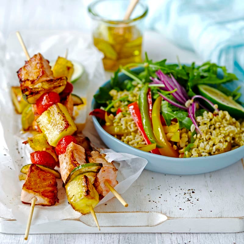 Photo of Sweet and sour fish kebabs with freekeh salad by WW