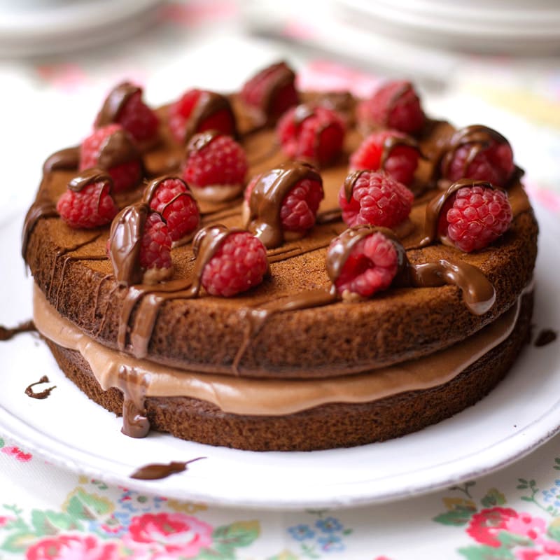 Photo of Chocolate cake with raspberries by WW