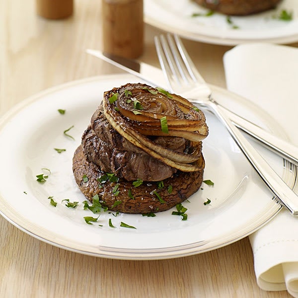 Photo of Beef Medallions with Caramelized Onions and Portobello Caps by WW