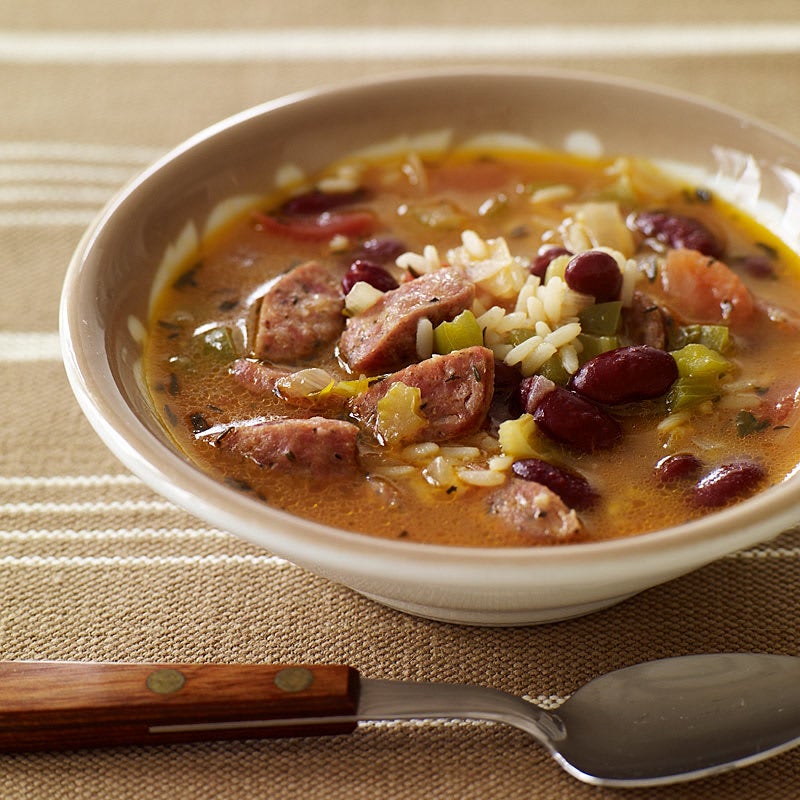 Photo of Slow cooker red bean, sausage and rice soup by WW