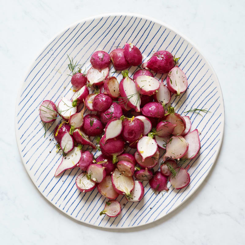 Photo of Roasted radishes with garlic, lemon, and dill by WW