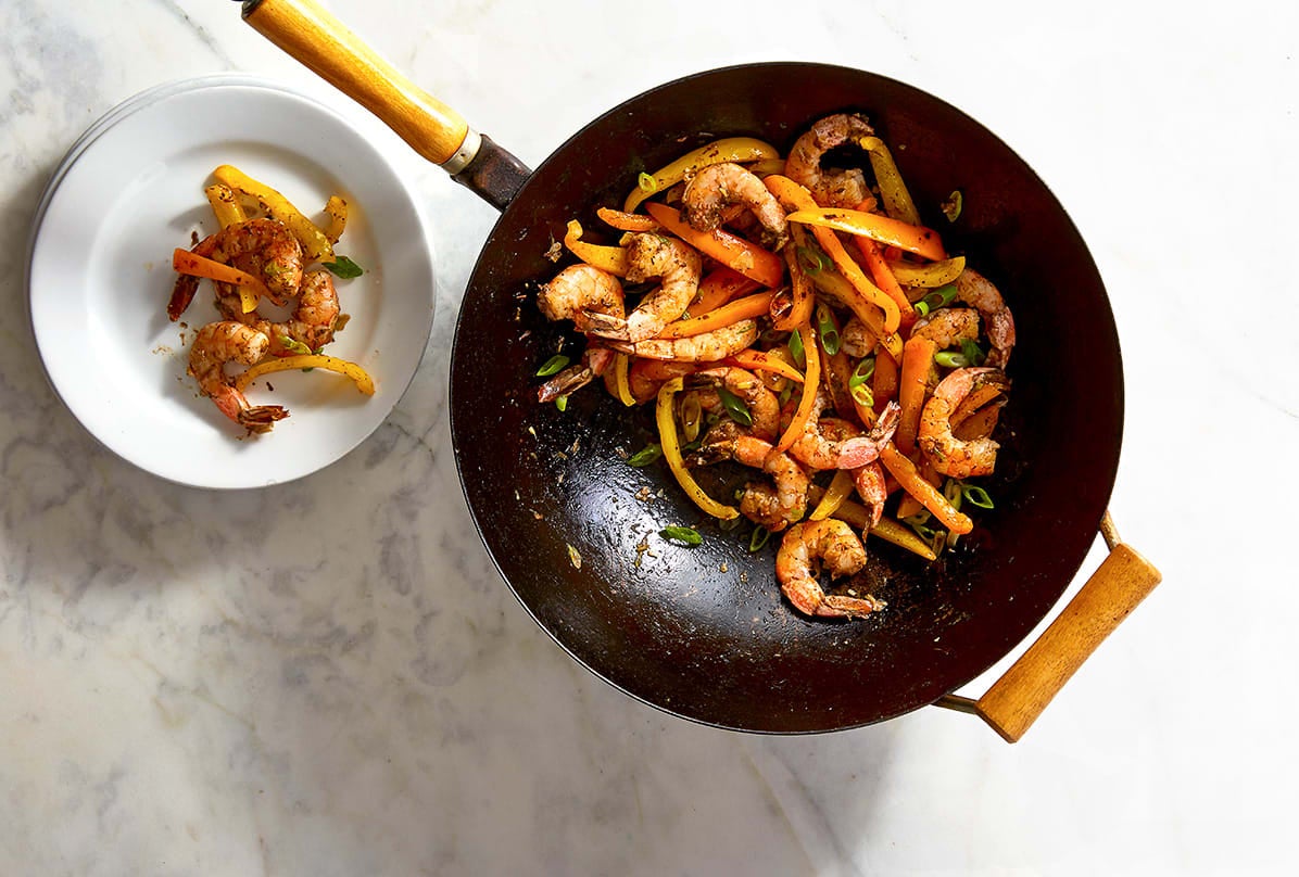 Photo of Stir-fried jerk shrimp and peppers by WW