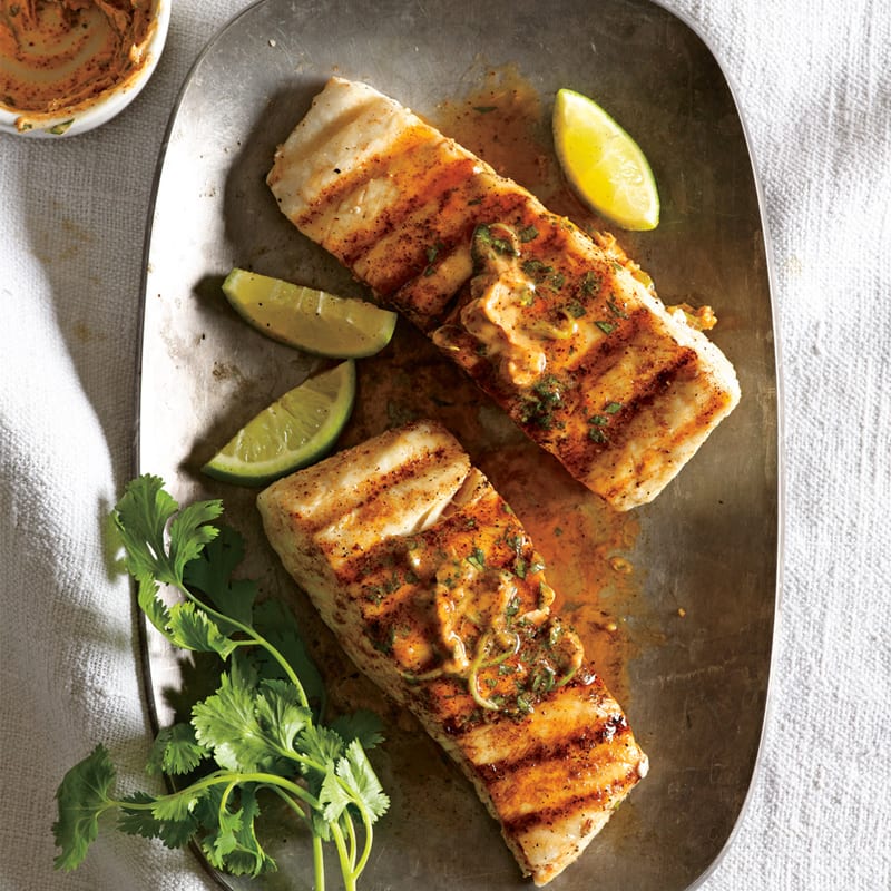 Photo of Grilled halibut with lime-chipotle butter by WW