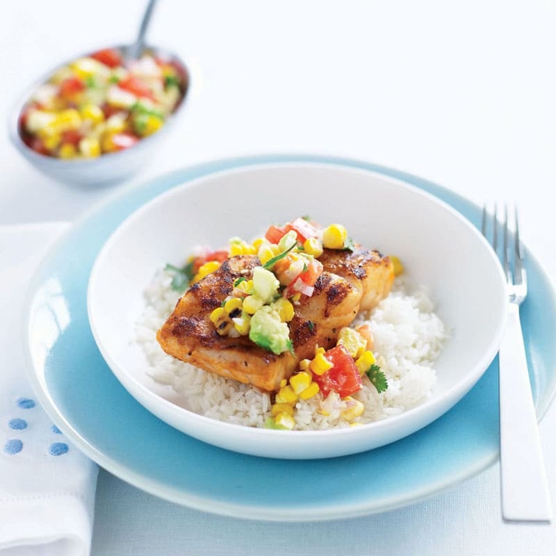 Photo of Mexican spiced fish with corn and avocado salsa by WW