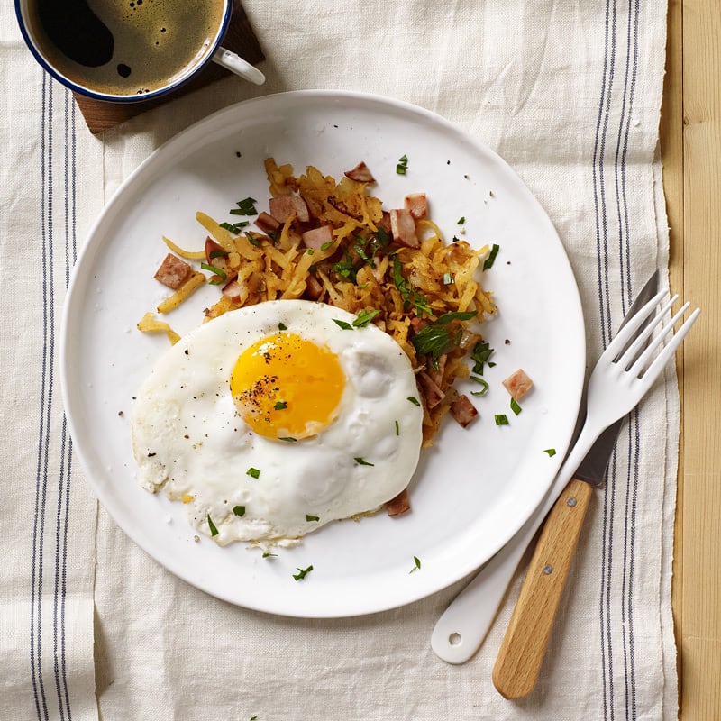 Photo of Jicama-ham hash browns with fried eggs by WW