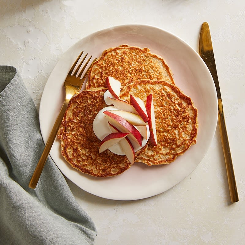 Photo of Buttermilk-Oat Pancakes with Yogurt and Pear by WW