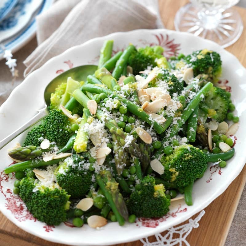Photo of Mixed summer greens with parmesan and almond dressing by WW