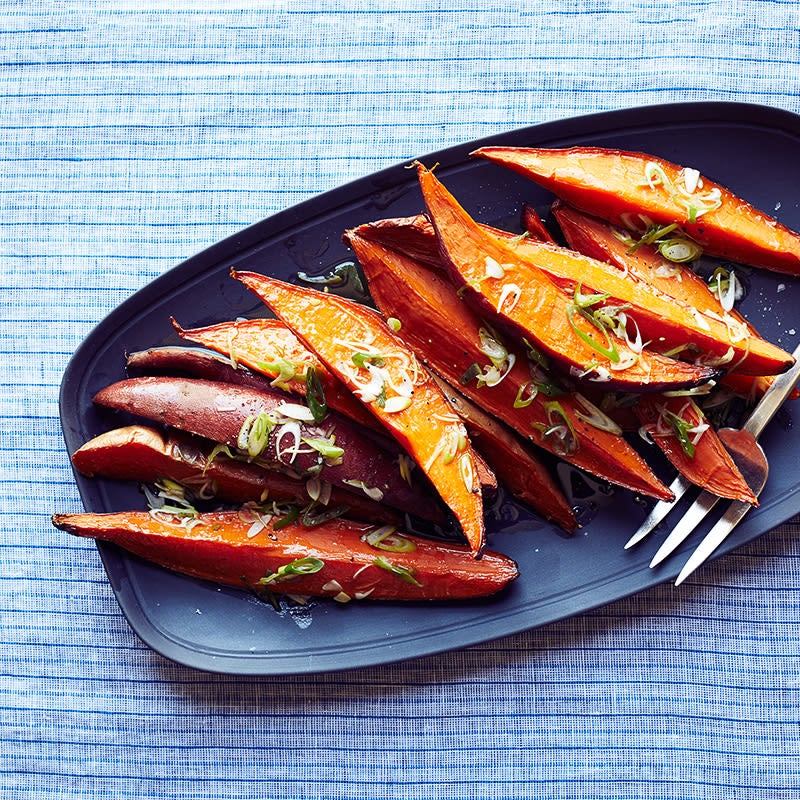 Photo of Smoked sweet potatoes with scallion dressing by WW