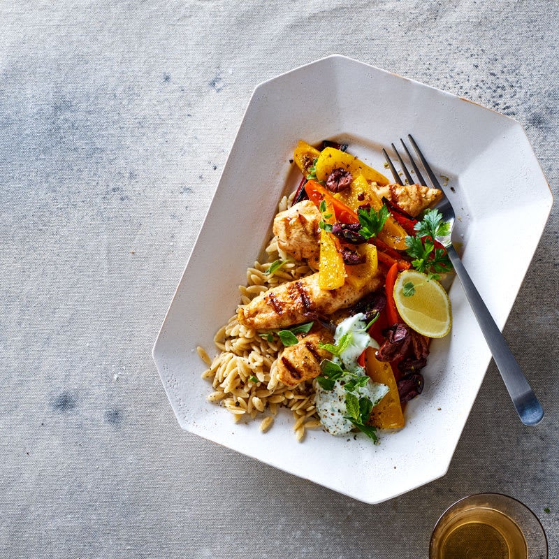 Photo of Greek Chicken with Tzatziki, Orzo & Peppers by WW