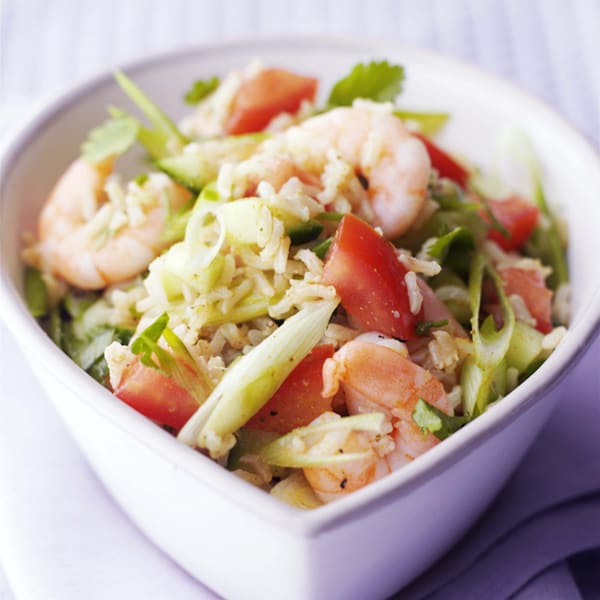Photo de/du Salade de riz complet aux crevettes par WW