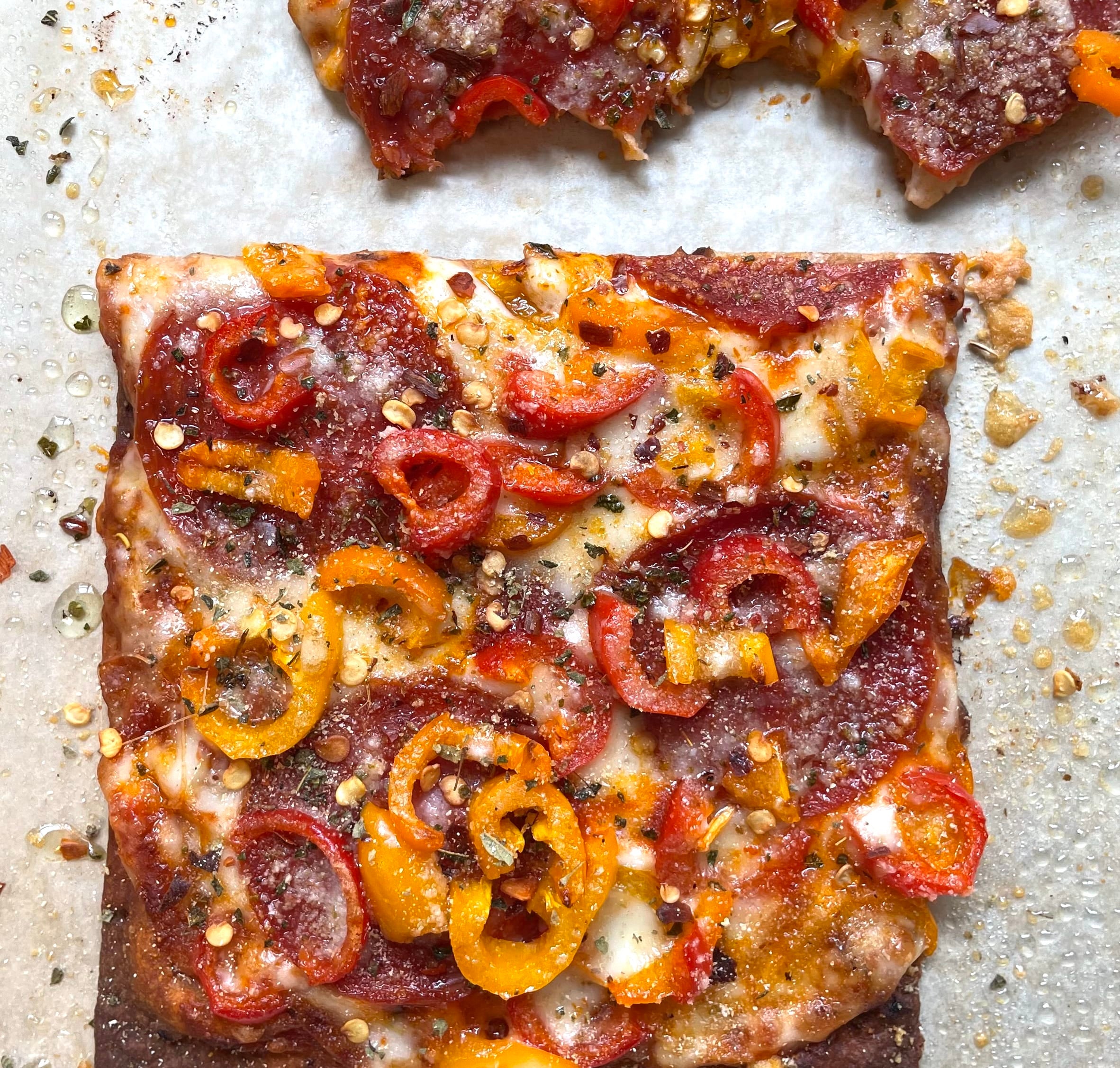 Pepperoni and Pepper Flatbread Pizza