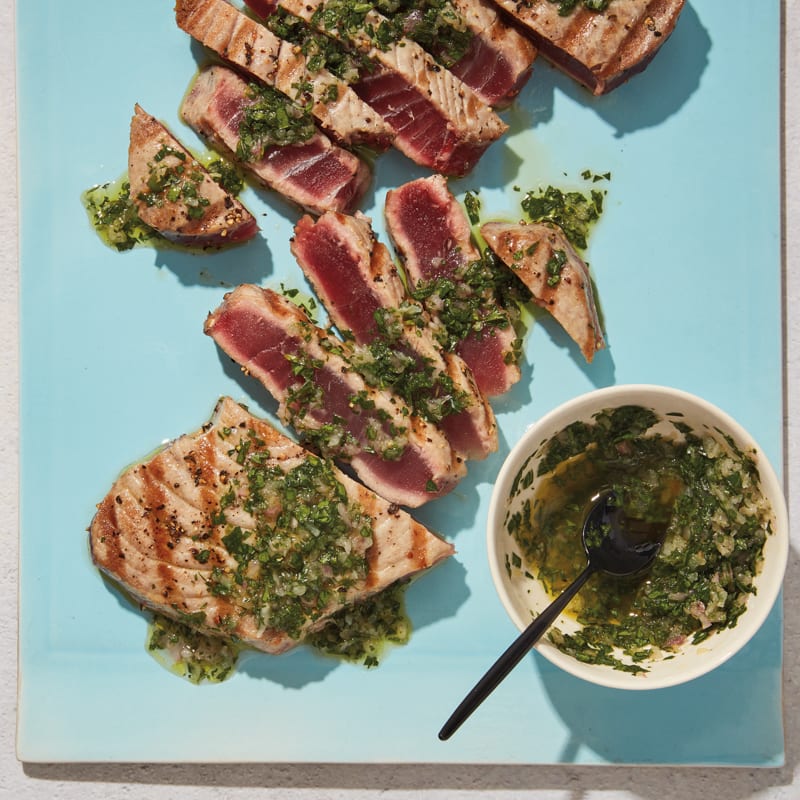 Photo of Grilled tuna with green herb sauce by WW