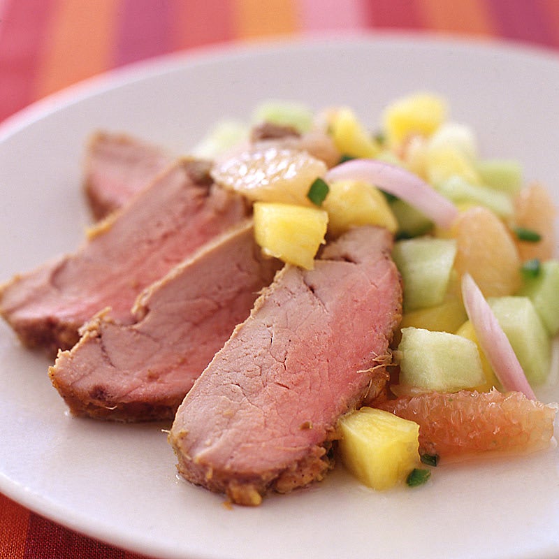 Photo of Sweet and spicy pork with festive fruit salsa by WW