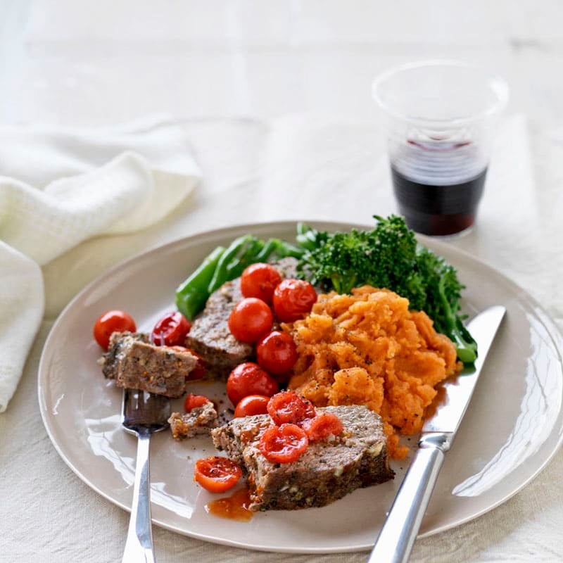 Photo of Meatloaf with roast tomato and sweet potato by WW