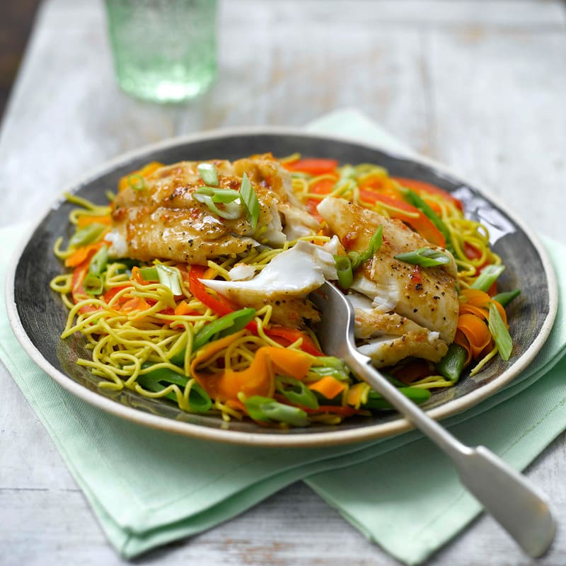 Photo of Grilled fish with saffron & carrot noodles by WW